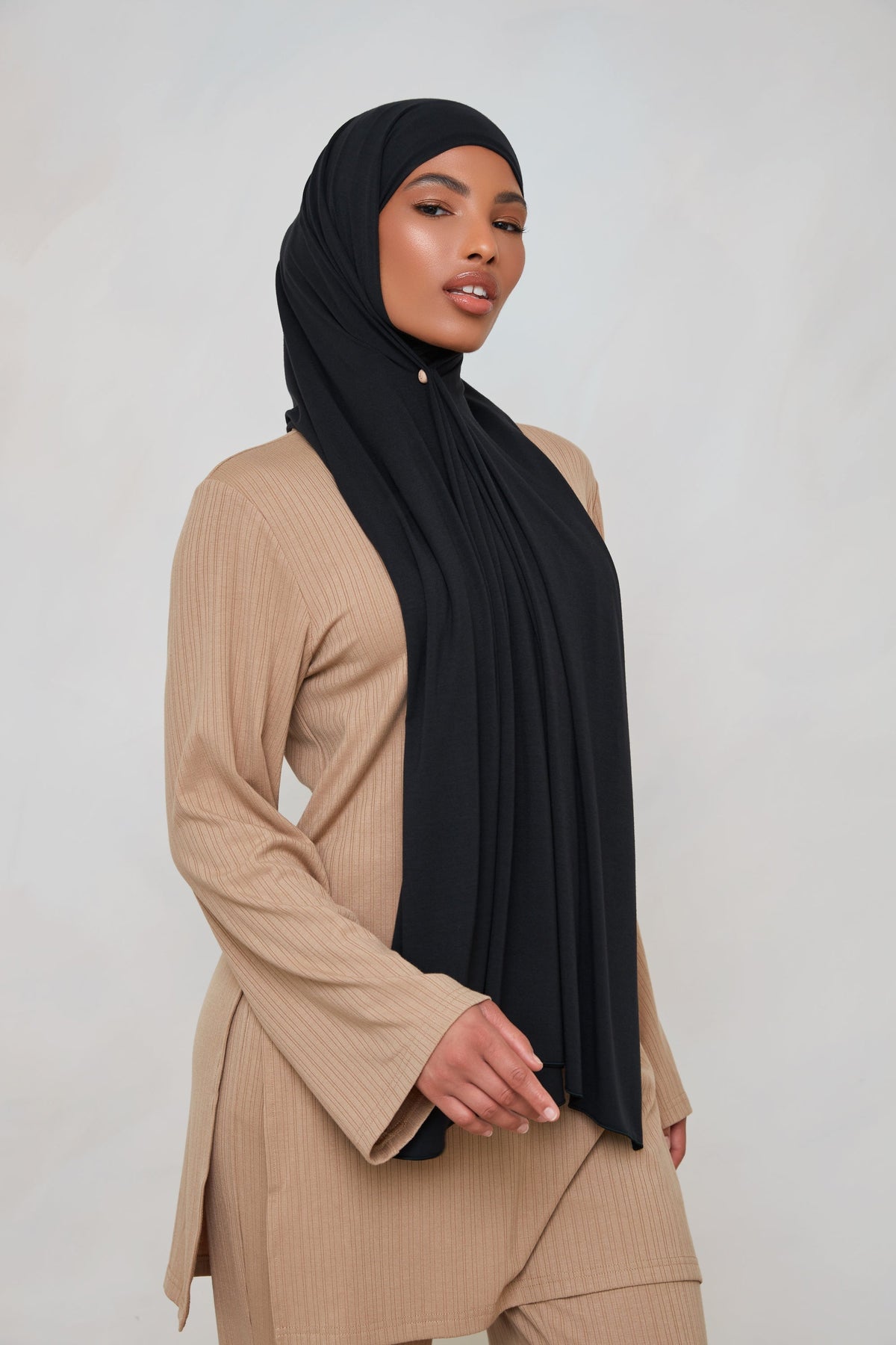 Bamboo Jersey Hijab - Black