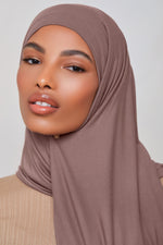 Bamboo Jersey Hijab - Deep Taupe