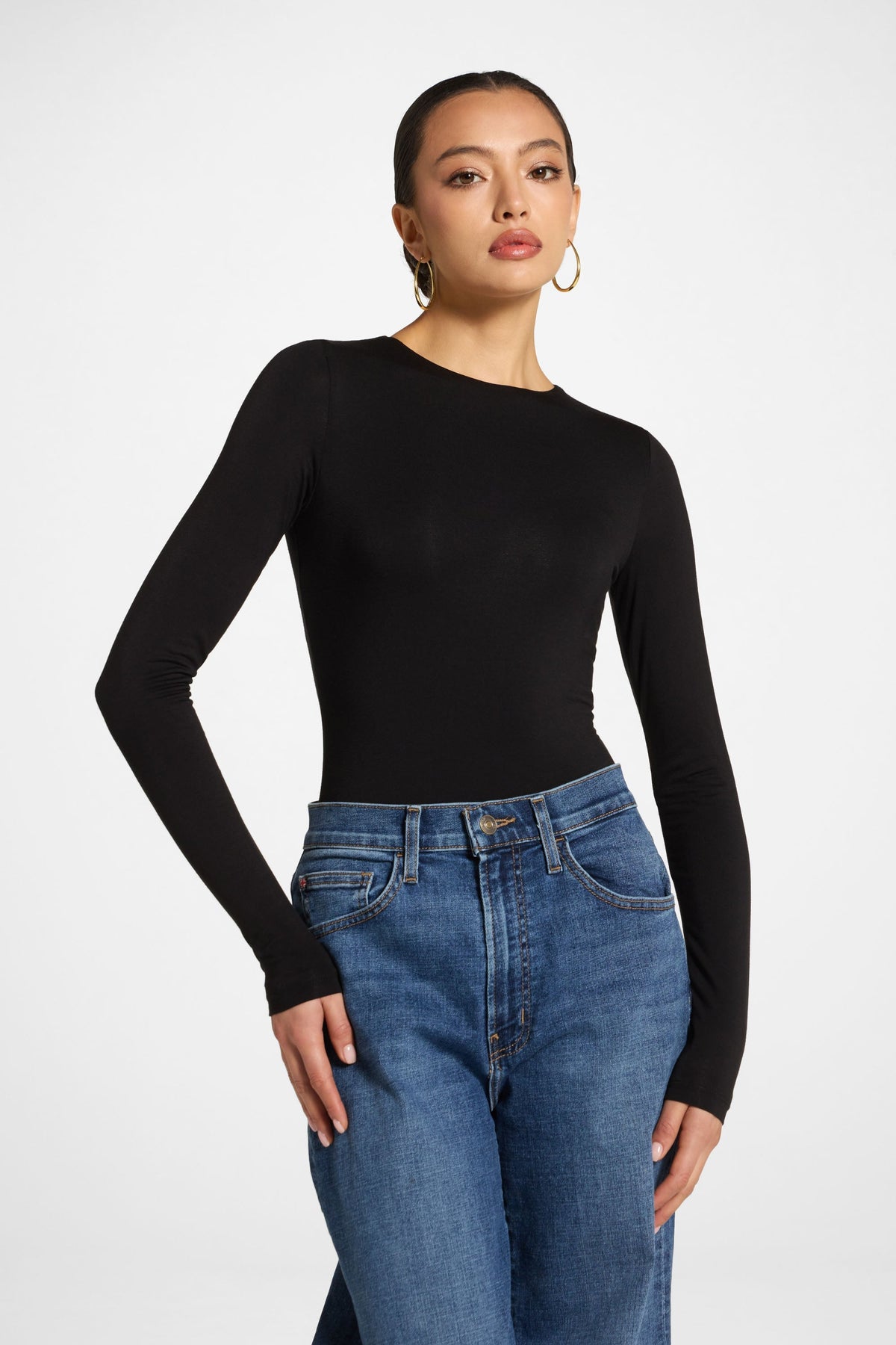 Bamboo Long Sleeve Bodysuit - Black
