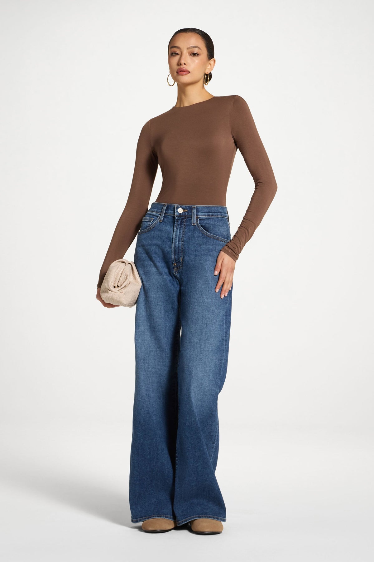 Bamboo Long Sleeve Bodysuit - Chocolate