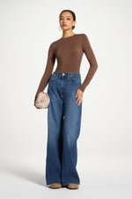 Bamboo Long Sleeve Bodysuit - Chocolate