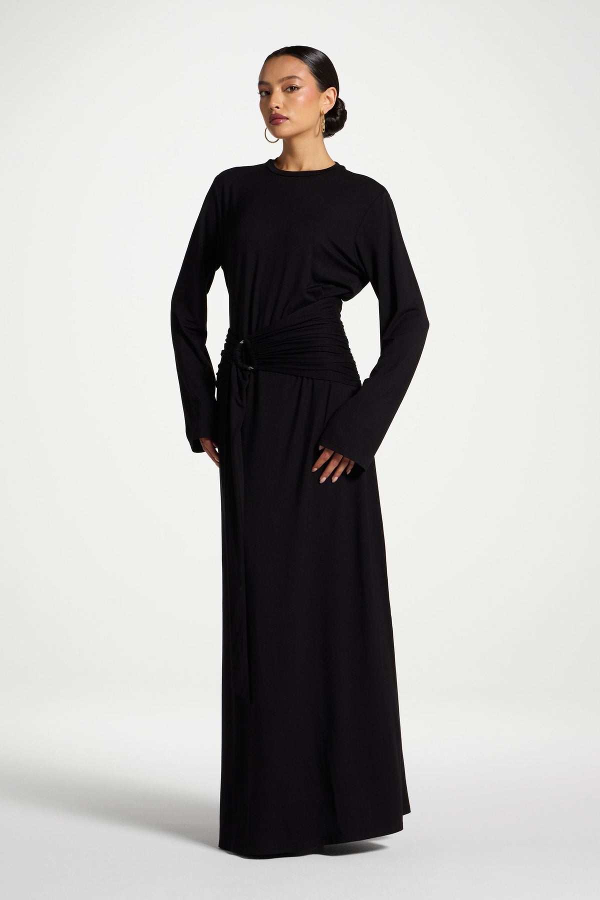 Bamboo Ring Maxi Dress - Black