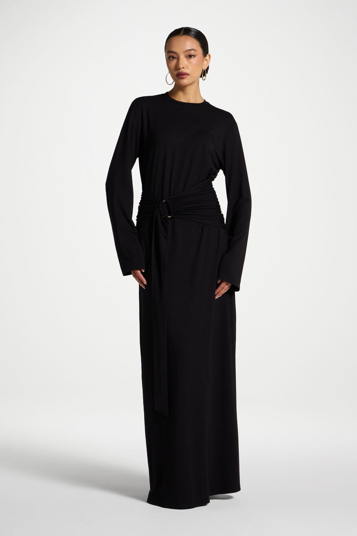 Bamboo Ring Maxi Dress - Black
