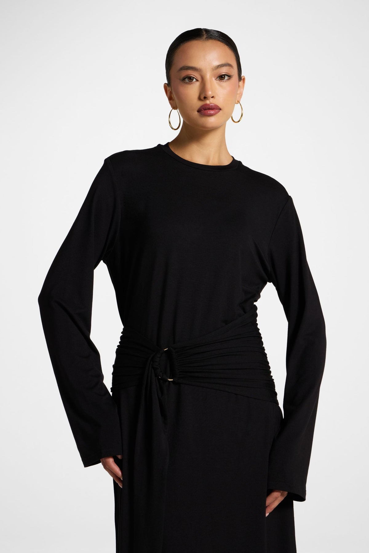 Bamboo Ring Maxi Dress - Black