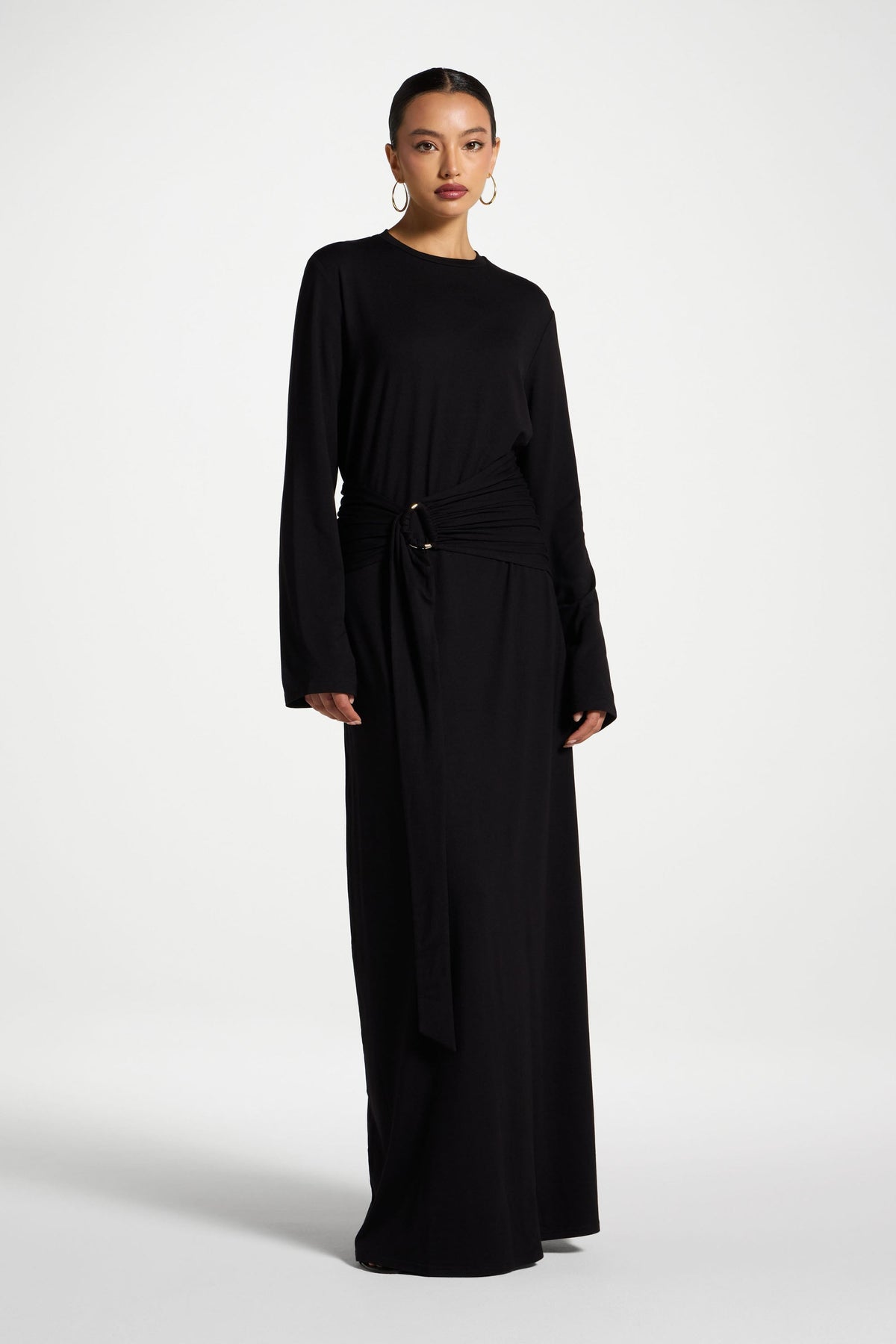 Bamboo Ring Maxi Dress - Black