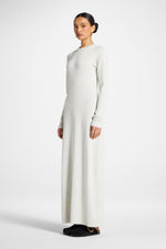 Basic Ribbed Knit Maxi Dress - Heather Grey