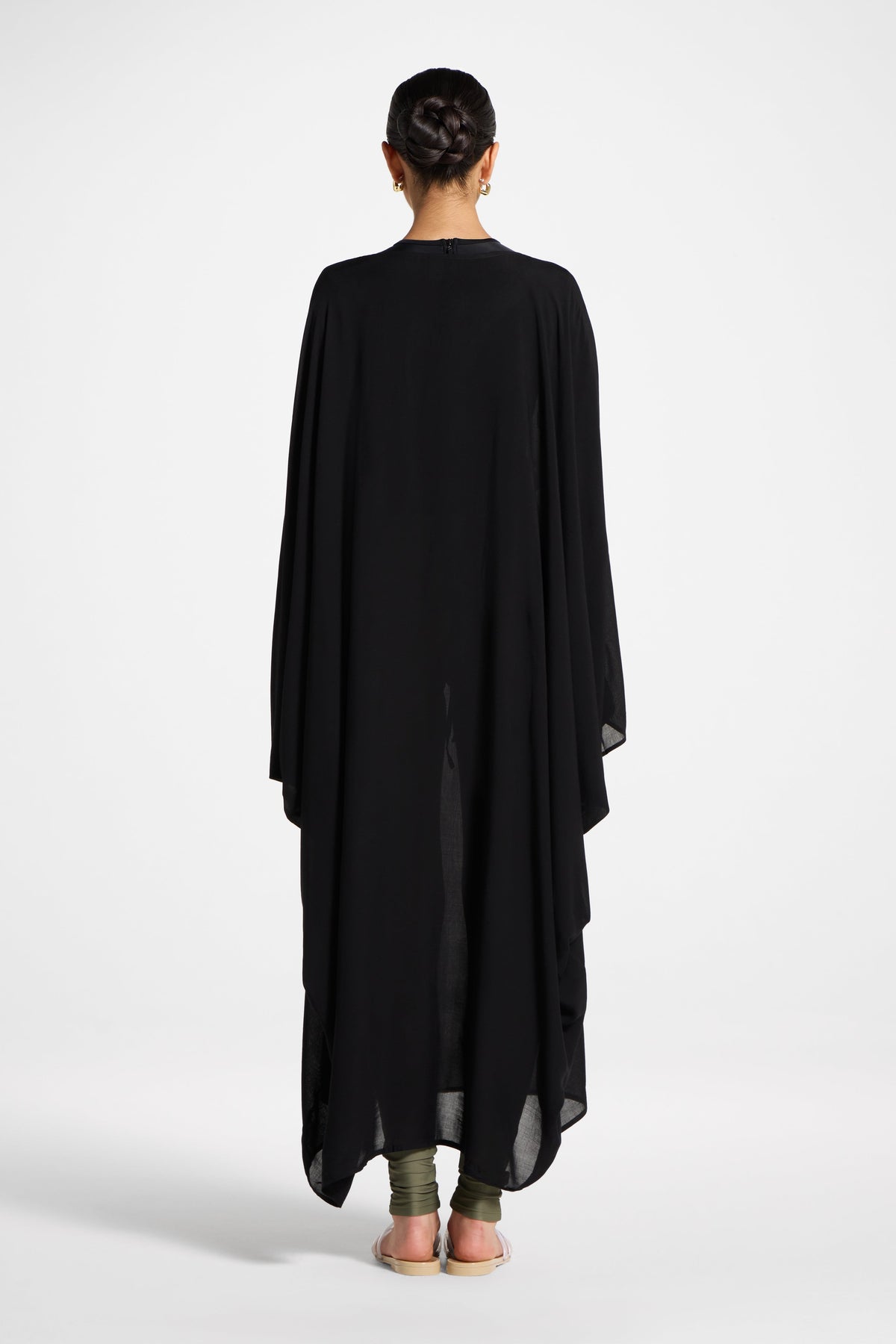 Butterfly Inner Tie Swim Cover Dress - Black