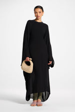 Butterfly Inner Tie Swim Cover Dress - Black