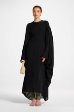 Butterfly Inner Tie Swim Cover Dress - Black