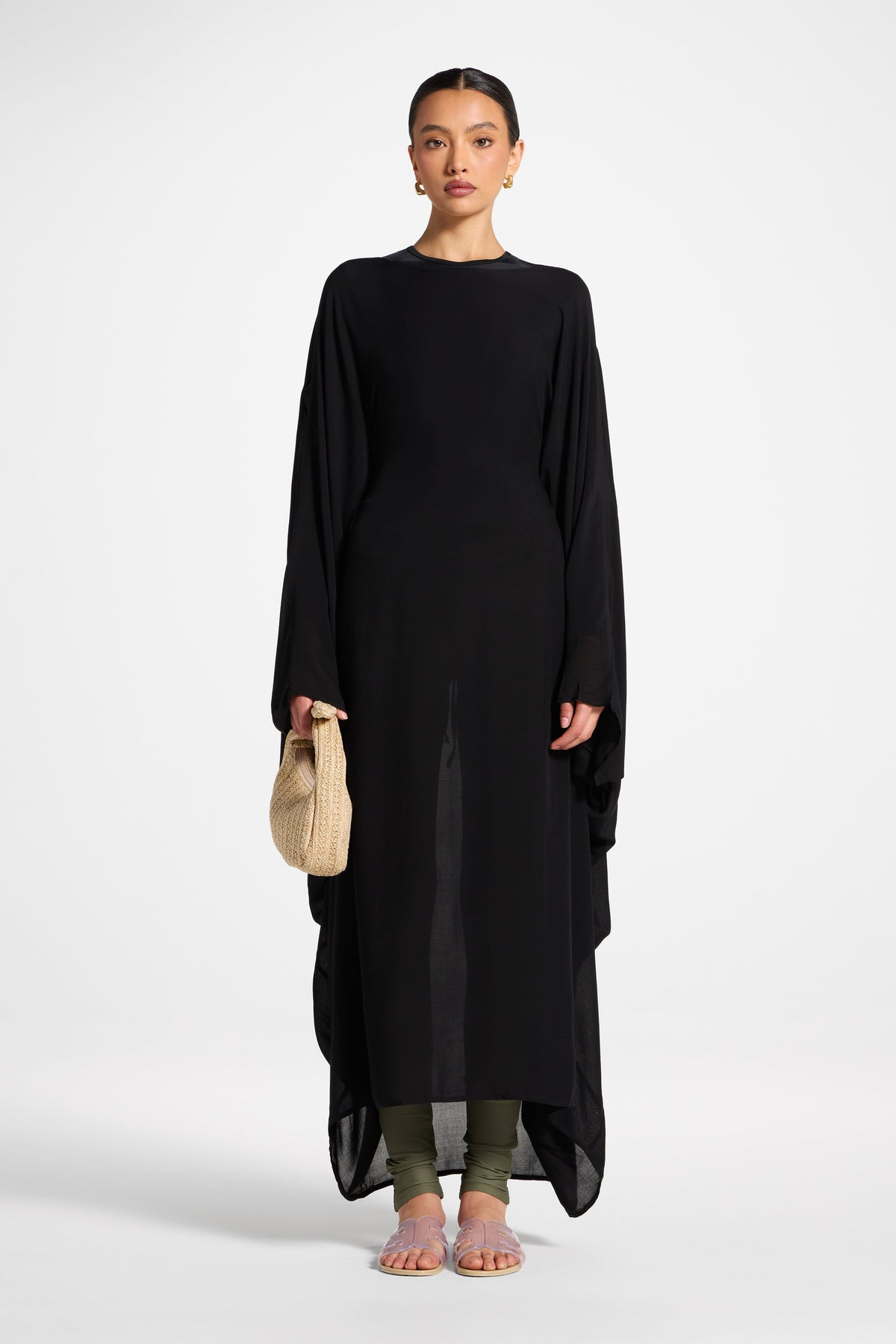 Butterfly Inner Tie Swim Cover Dress - Black