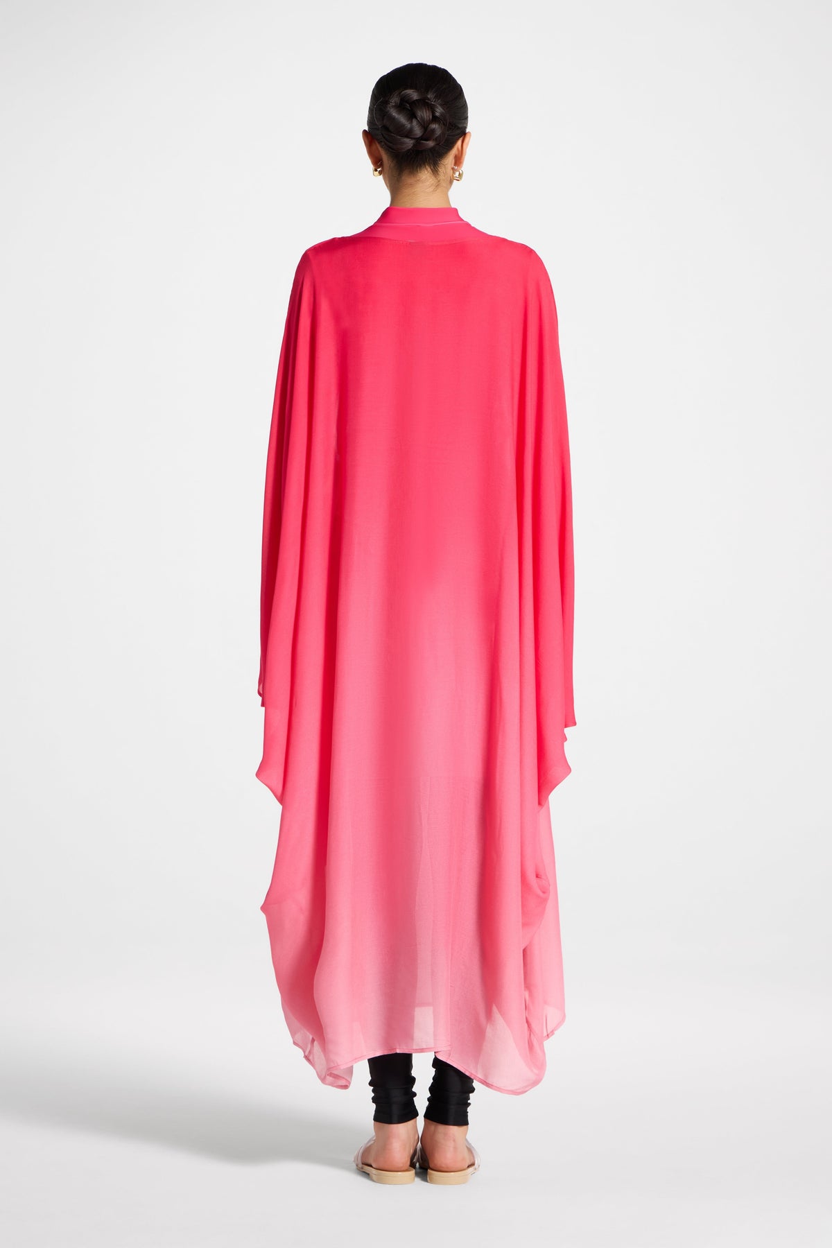 Butterfly Inner Tie Swim Cover Dress - Coral Ombre