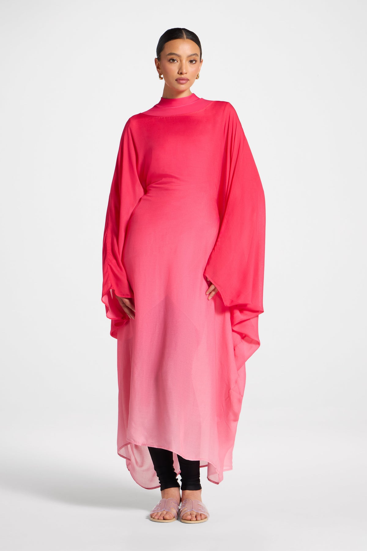 Butterfly Inner Tie Swim Cover Dress - Coral Ombre