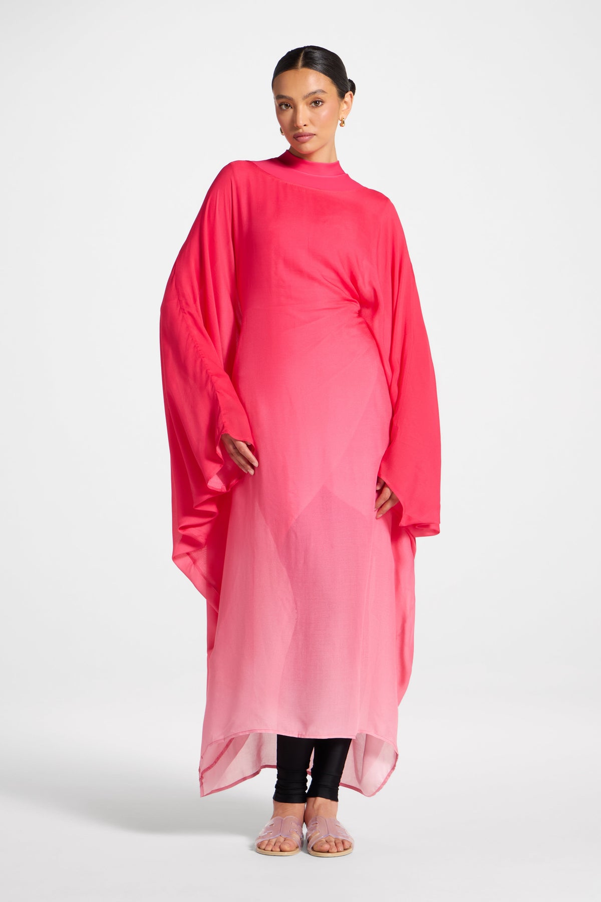 Butterfly Inner Tie Swim Cover Dress - Coral Ombre