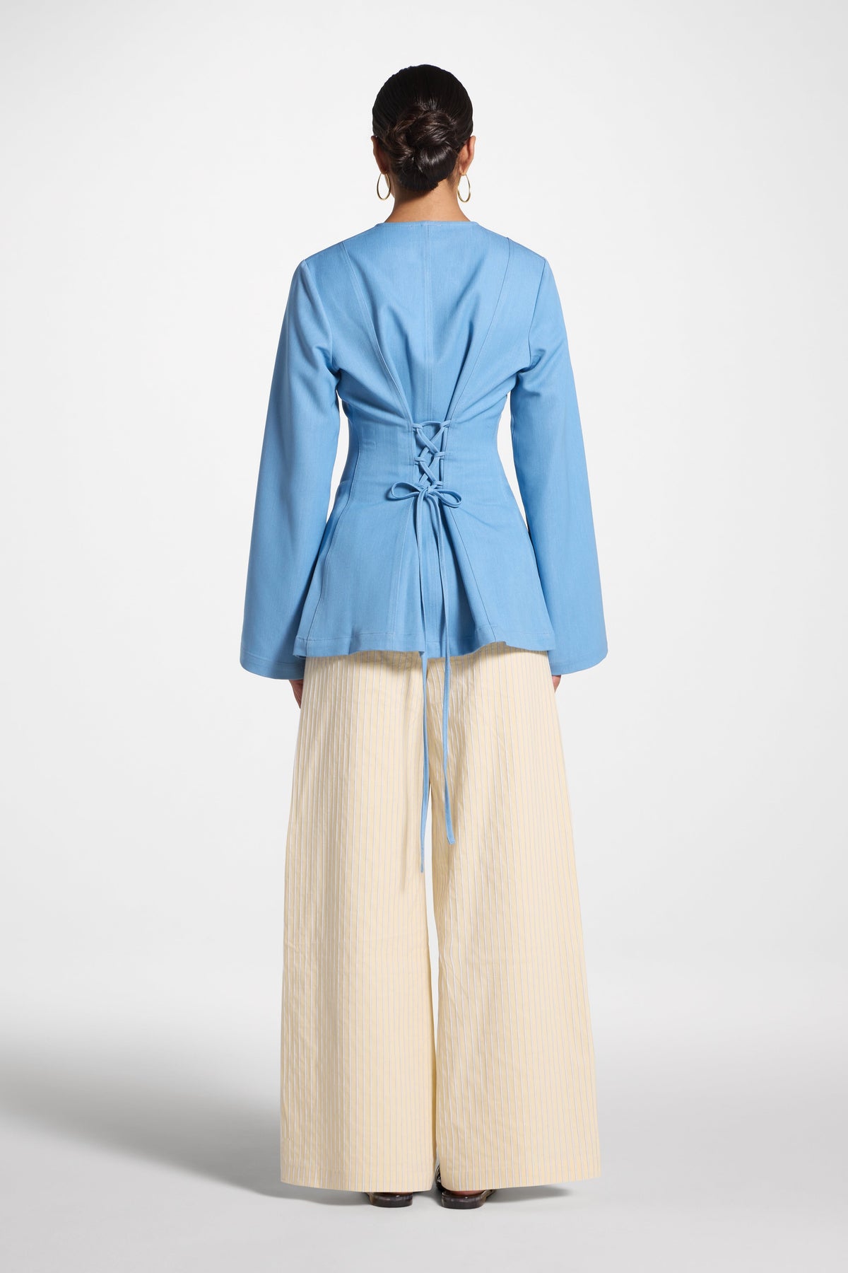 Button Up Cinch Top - Denim
