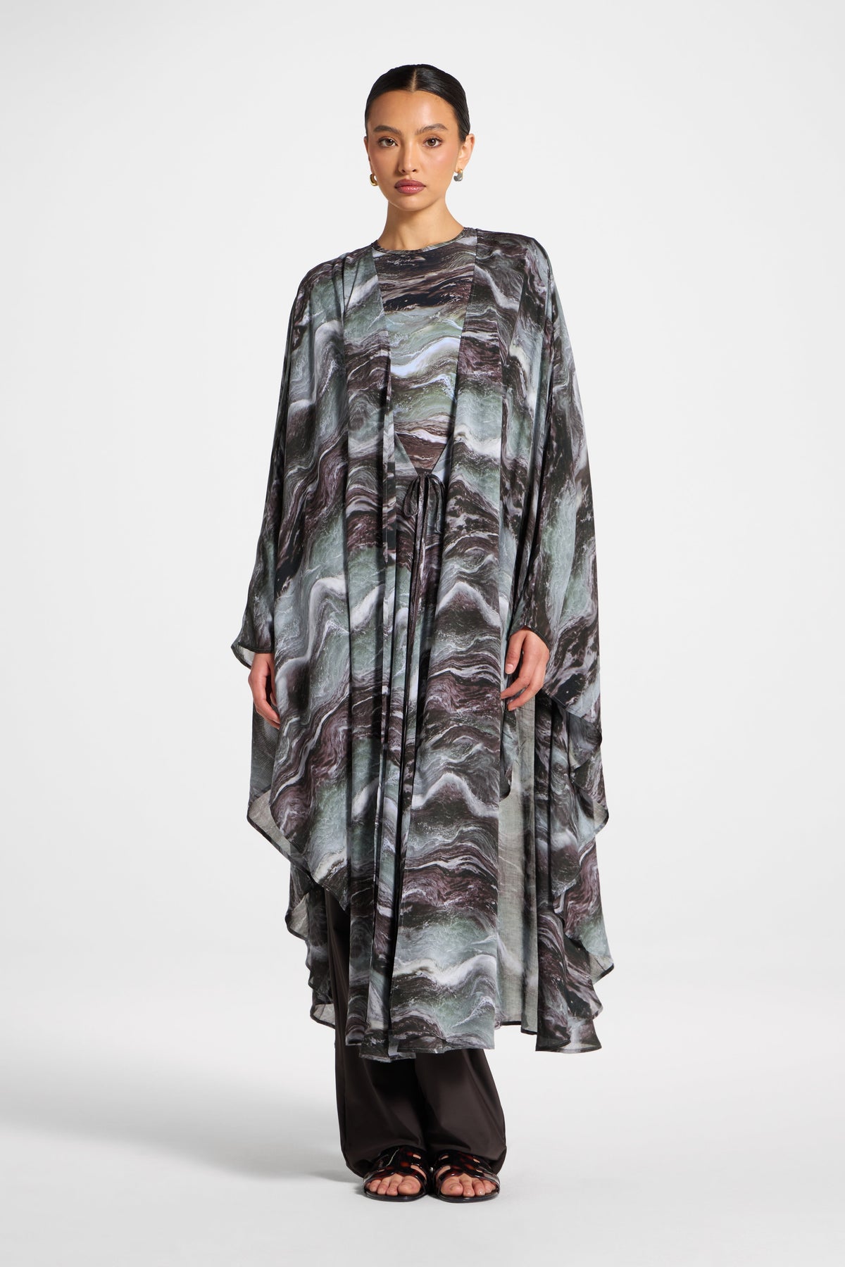 Cardigan Cover Up - Earth Marble