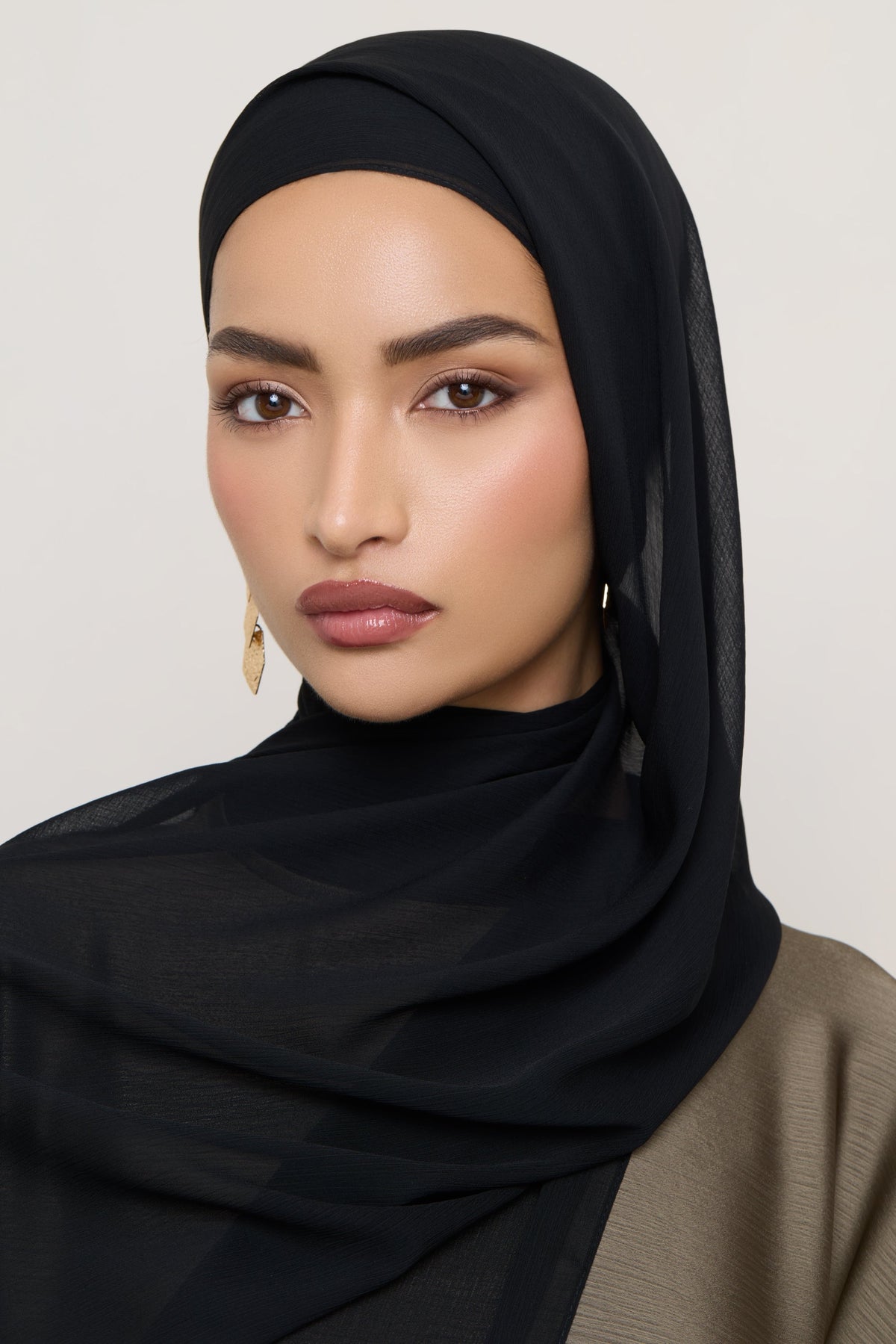 Chiffon Crinkle Hijab - Black