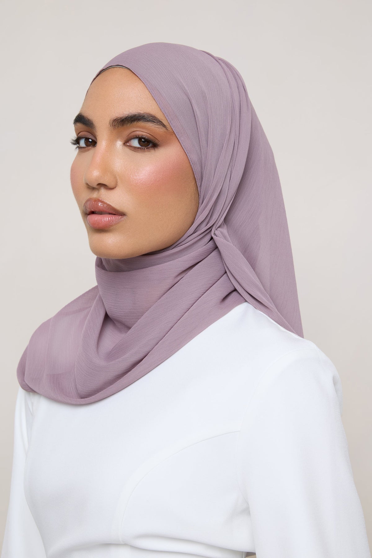 Chiffon Crinkle Hijab - Deep Taupe