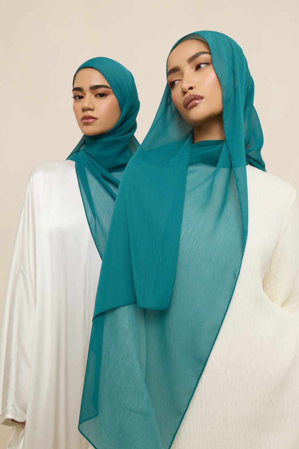 Chiffon Crinkle Hijab - Teal