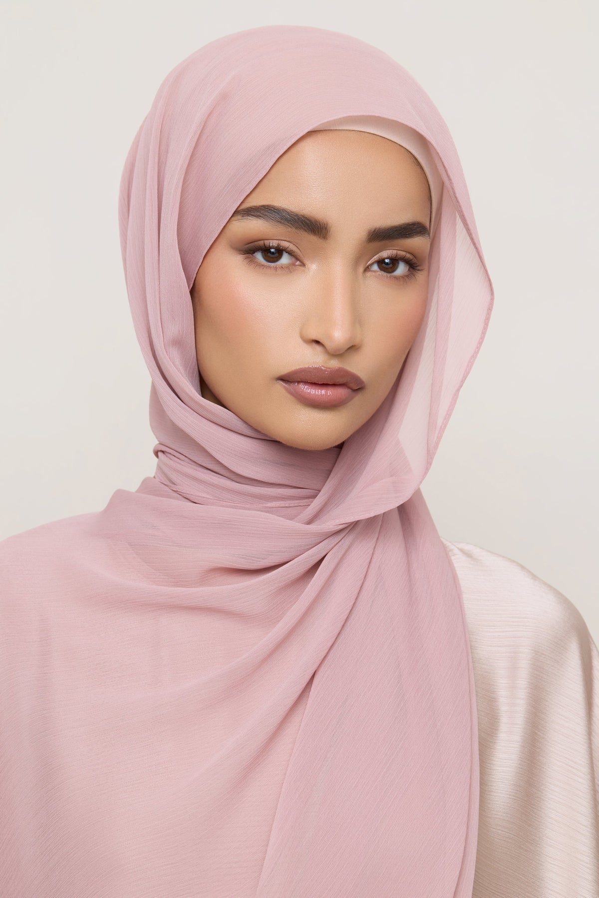 Chiffon Crinkle Hijab - Milky Pink