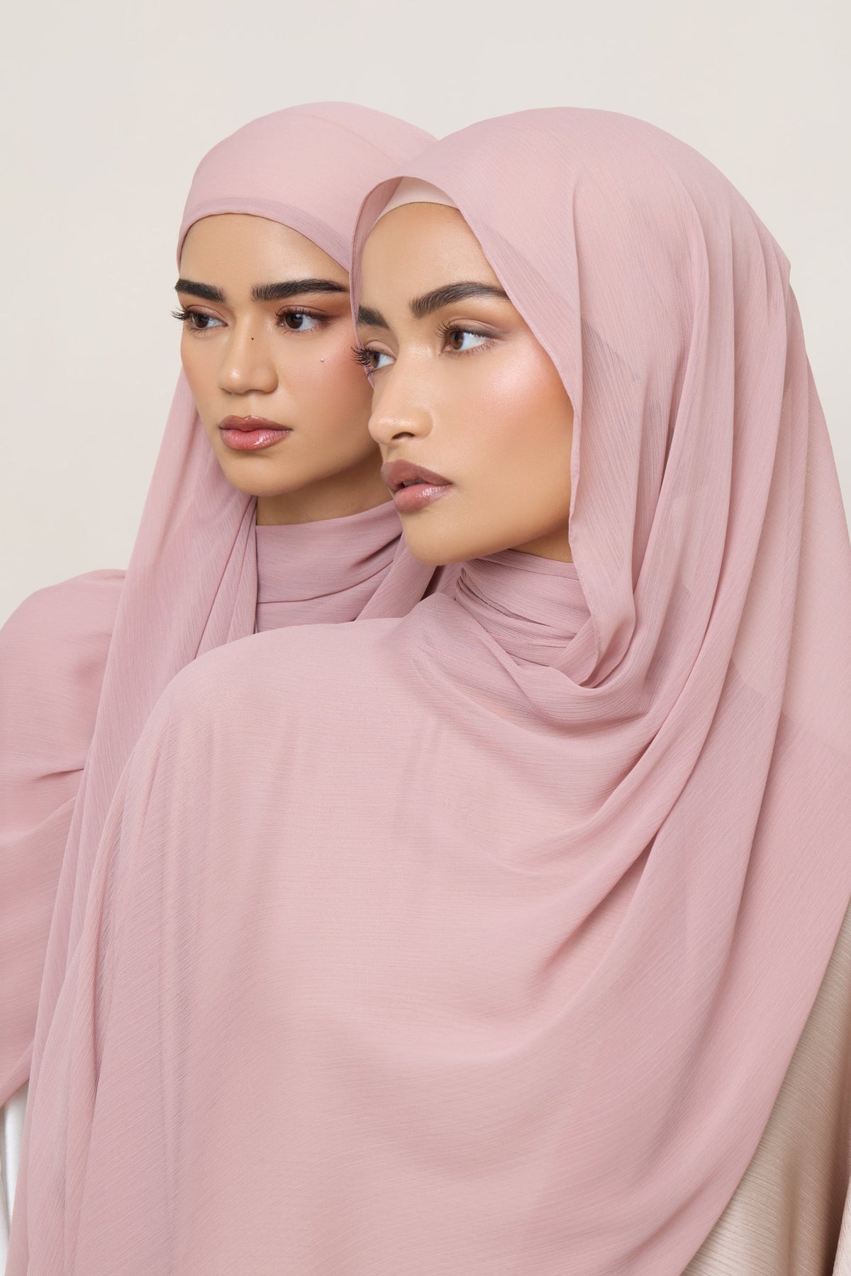 Chiffon Crinkle Hijab - Milky Pink