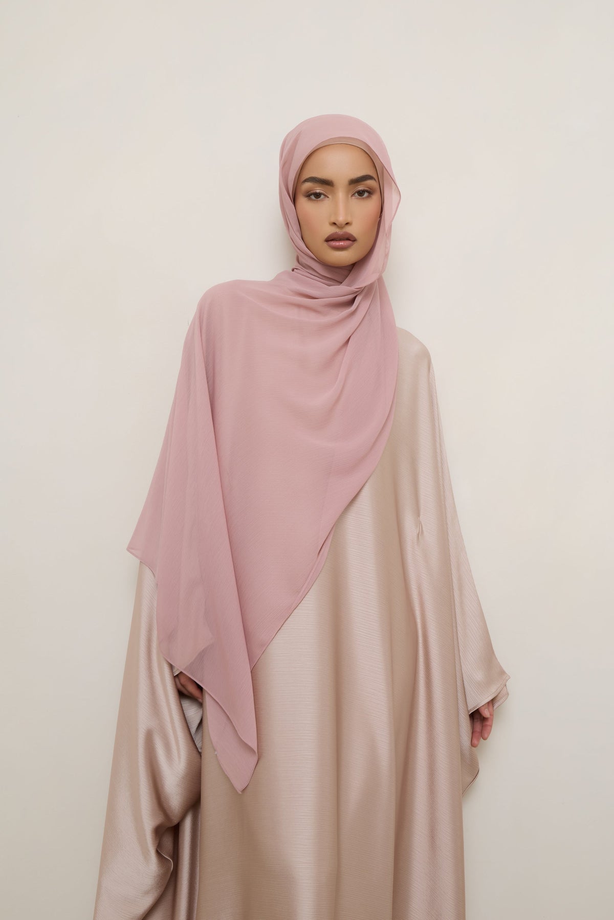 Chiffon Crinkle Hijab - Milky Pink