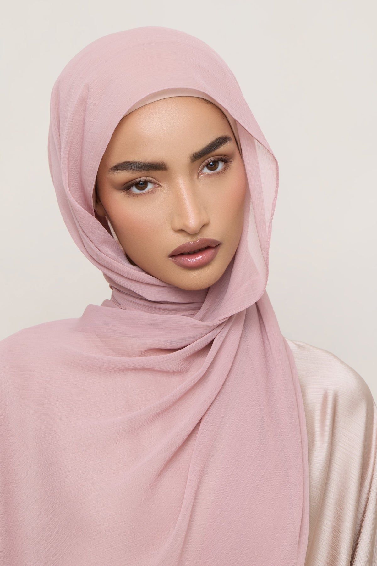 Chiffon Crinkle Hijab - Milky Pink