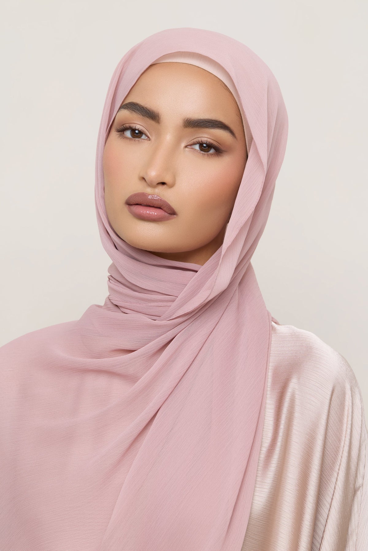 Chiffon Crinkle Hijab - Milky Pink