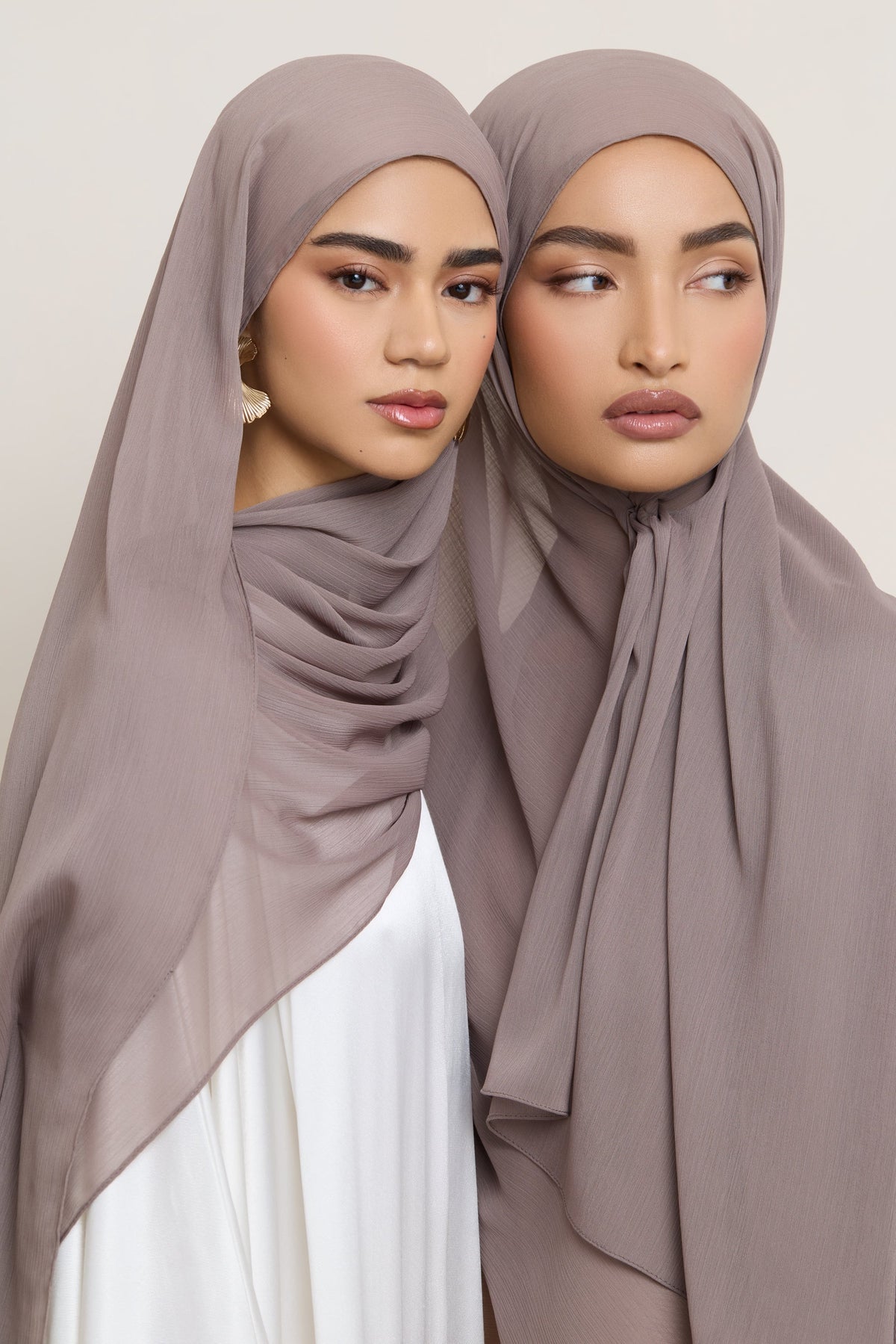 Chiffon Crinkle Hijab - Taupe