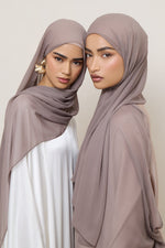 Chiffon Crinkle Hijab - Taupe