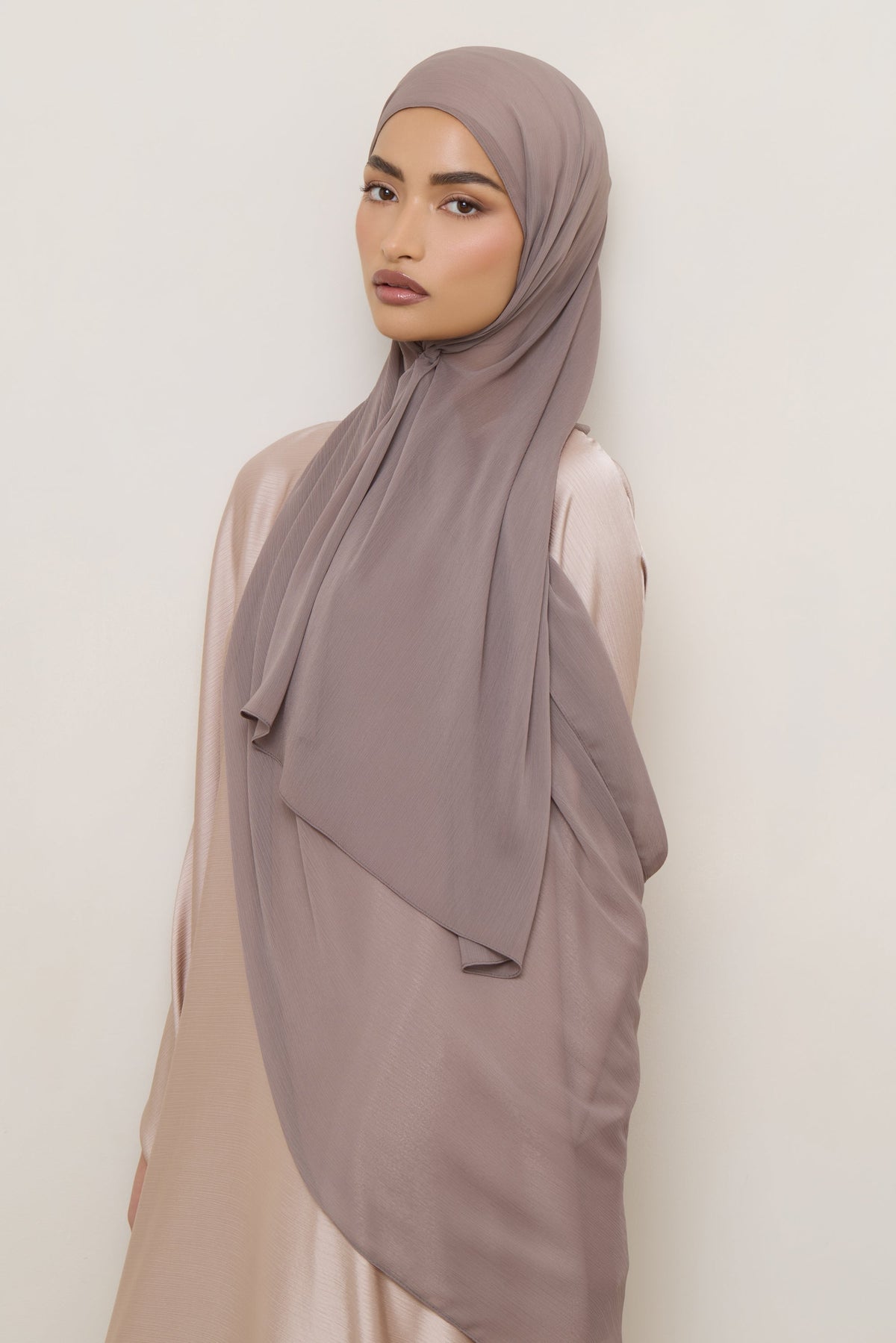 Chiffon Crinkle Hijab - Taupe