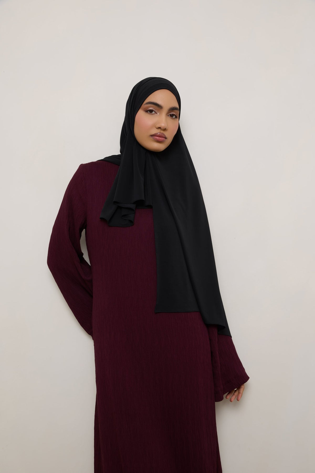 Chiffon Jersey Hijab - Black