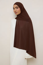 Chiffon Jersey Hijab - Chocolate