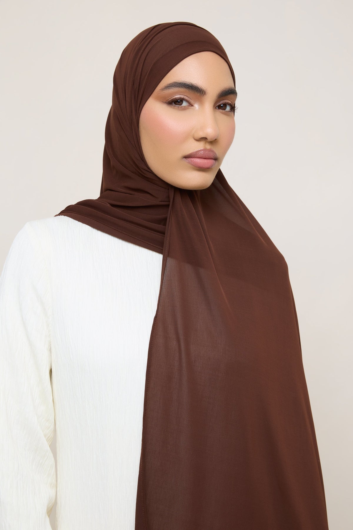 Chiffon Jersey Hijab - Chocolate