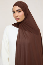 Chiffon Jersey Hijab - Chocolate