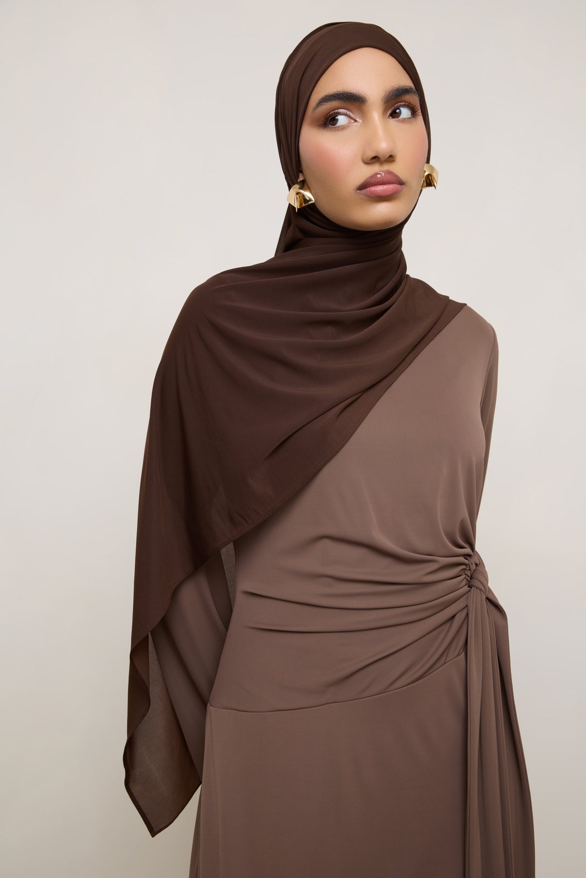 Chiffon Jersey Hijab - Espresso