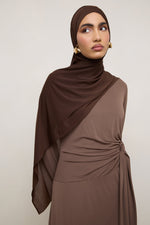 Chiffon Jersey Hijab - Espresso