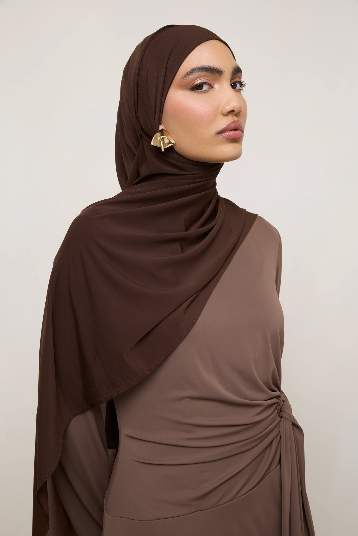 Chiffon Jersey Hijab - Espresso