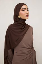Chiffon Jersey Hijab - Espresso