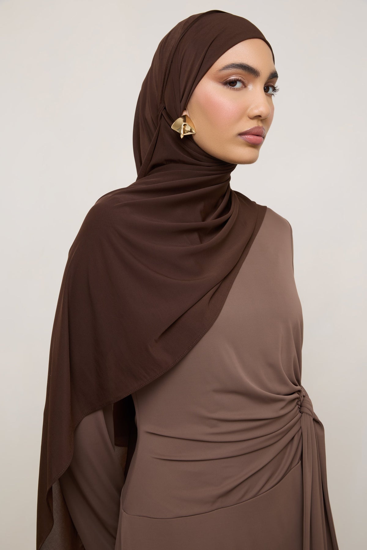 Chiffon Jersey Hijab - Espresso