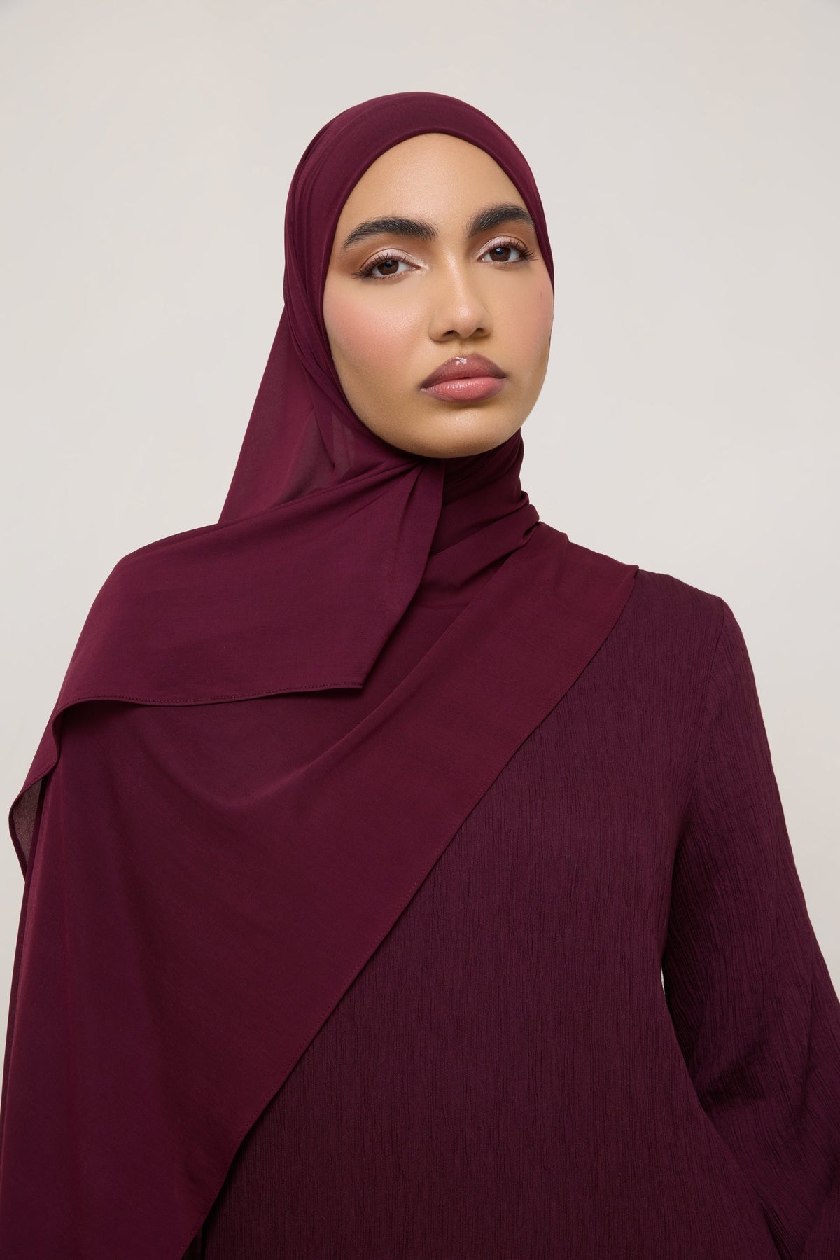 Chiffon Jersey Hijab - Fig