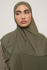 Chiffon Jersey Hijab - Olive
