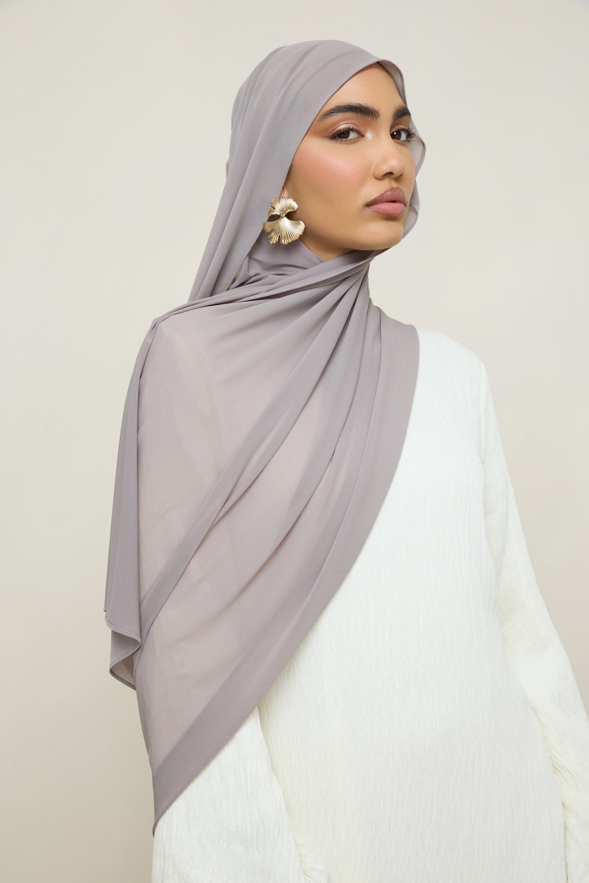 Chiffon Jersey Hijab - Taupe