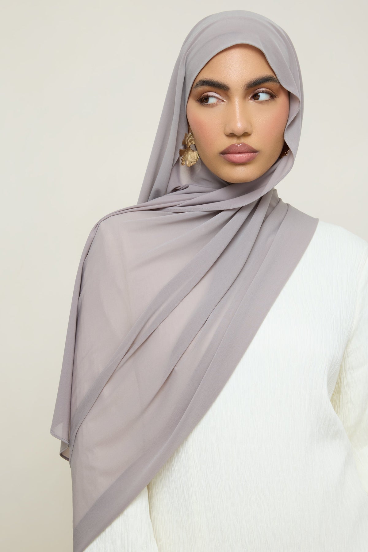 Chiffon Jersey Hijab - Taupe