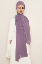 Chiffon LITE Hijab - Black Plum