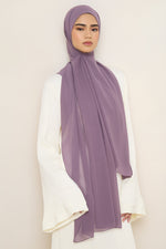 Chiffon LITE Hijab - Black Plum