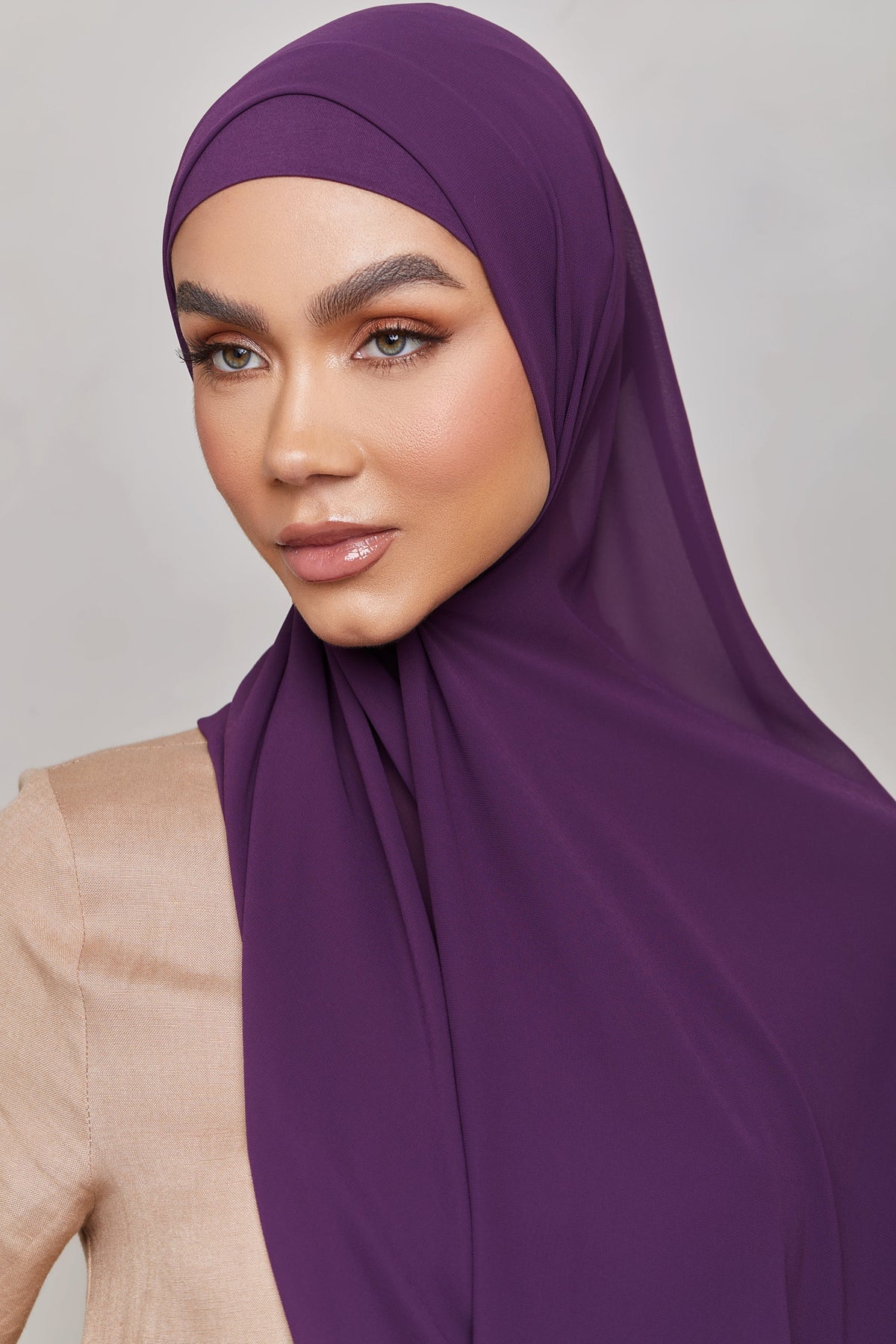 Chiffon LITE Hijab - Deep Purple