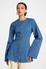 Cinch Denim Jacket Top - Mid Wash