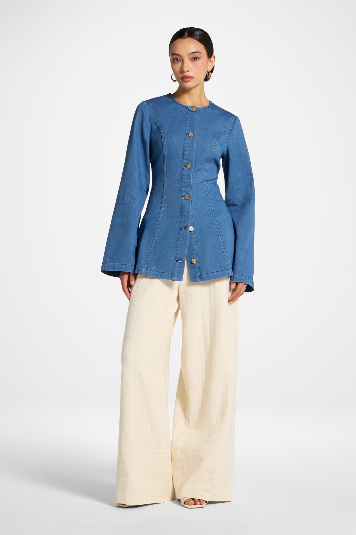 Cinch Denim Jacket Top - Mid Wash