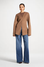 Cinch Waist Cardigan - Caramel