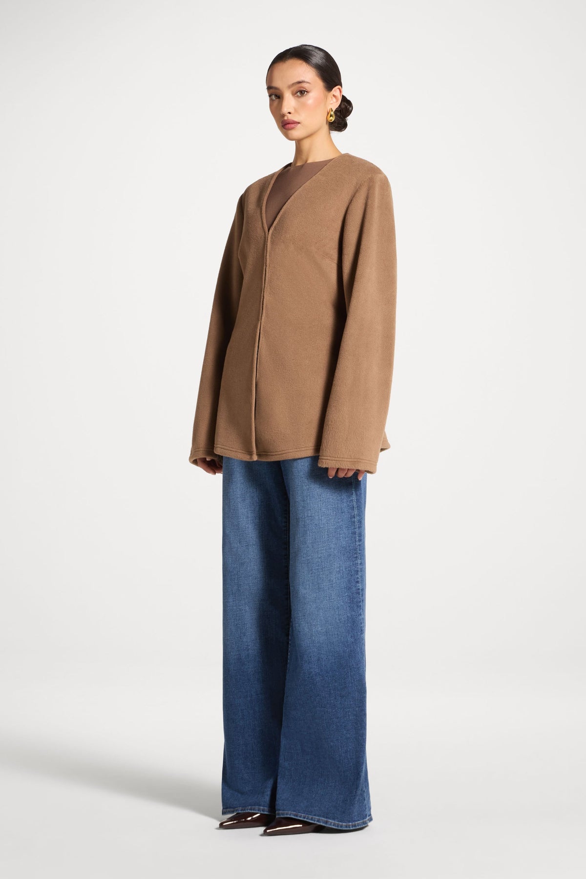 Cinch Waist Cardigan - Caramel